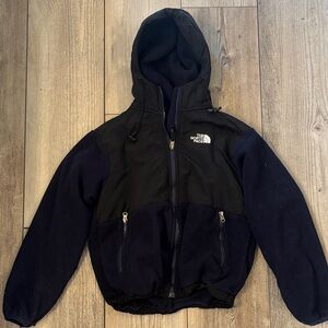The North Face Black and Dark Blue Hooded Jacket Boys Size 11-12